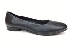 ECCO Womens Size 38 US 7 Black Leather Wedge Ballet Flats Pumps Shoes - $39.55