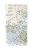 Betsy Drake Cape Fear, NC Nautical Map Beach Towel - £47.68 GBP