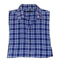 Zachary Prell Navy Blue Plaid Flannel Long Sleeve Button Up Shirt Men’s ... - £22.18 GBP