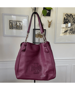 Tory Burch Leather Harper Center-Zip Tote Purse Bag Satchel Burgundy SHF... - $3,018.82 MXN