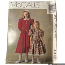 1980s McCalls P271 Child Girls Dress 7 - 10 Cotton Chintz Linen Velvet C... - $9.87