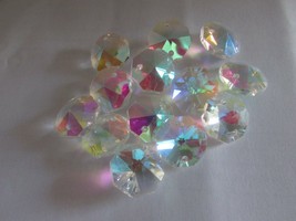  20Pcs/Lot AB AAA 2 Holes Clear Octagon Crystal Glass Beads Chandelier 20MM  - £7.12 GBP