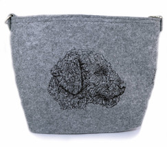 Romagna Water Dog, Felt, gray bag, Shoulder bag with dog, Handbag, Pouch... - $39.99