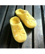 US 9 Wool slippers for women US * Handmade house shoes * Yellow slippers - €30,59 EUR