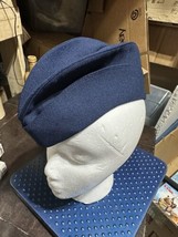 VTG US Air Force Garrison Cap sz 21 Women&#39;s Dress Blue Garrison Cap Hat ... - £11.47 GBP