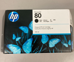 Genuine OEM HP #80 C4871A Black Ink Cartridge 350ml Designjet 1000 - Exp... - $243.12 MXN
