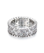 Luxury Trend Natural Zircon Promise Ring for Women Silver Color Wedding ... - £10.52 GBP