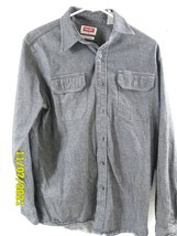 Men&#39;s Wrangler Shirt Jacket Denim Gray Size S/P Long Sleeve Button Up - £9.40 GBP