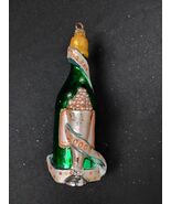 Vintage 2000 Millennial Christopher Radko Green Champagne Bottle Ornamen... - €24,22 EUR