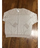 L/S Crew Neck Oatmeal Stripe Sweater XXL NWT - $17.99