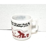 Vintage Anchor Hocking Hazel Atlas White Milk Glass Father Prayer Cup - $266.59 MXN