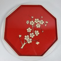 Vintage 1970 M Kamenstein 13 Inch Asian Octagonal Tray Cherry Blossom - £20.85 GBP