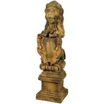 Royal Imperial Estate Lion on Pedestal Garden Statue Sculpture 32" - $296.01