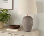 Nourison 23&quot; Earth Brown Rustic Ceramic Jar Table Lamp for Bedroom, Livi... - $152.99