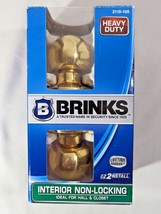 Brinks Polished Brass Interior Round Doorknob Non-Locking Hall Closet 21... - $18.97