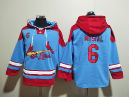 Stan Musial #6 St. Louis Cardinals Light Blue Lace-Up Pullover Hoodie - $79.00