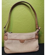 Fossil Canvas Purse Womens Tote Bag Shopper Leather Tan Brown Handbag Cl... - €12,54 EUR