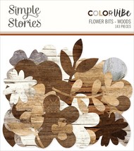 Color Vibe Cardstock Flowers Bits &amp; Pieces 143/Pkg-Woods CV13487 - £16.88 GBP