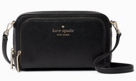 Kate Spade Dual Zip Around Crossbody Black Saffiano Leather WLR00410 NWT $259 FS - £78.89 GBP