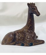 Vintage Glazed Pottery Seated Giraffe Statue Animal Home Decor Figurine ... - £19.03 GBP
