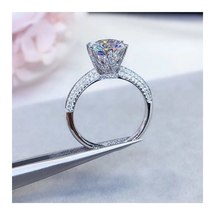Passed Diamond Test 1-3 Ct VVS Moissanite Ring S925 Silver Gold Plated Perfect C - £92.87 GBP