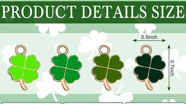 6 Shamrock Charms Clover Charms Assorted Charms 4 Leaf Clover Charms Good Luck - £4.26 GBP