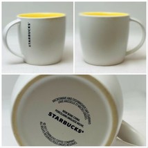 Starbucks New Bone Porcelain Coffee Mug 2011 Yellow Interior Tea Cup 13 Fl oz. - $17.82