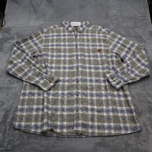 Solaris Shirt Men 2XB Blue Brown Plaid Long-Sleeve 100% Cotton Lens Clea... - $25.72