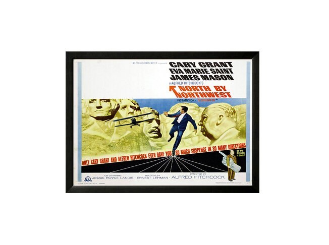Primary image for Retro Hitchcock North by Northwest Movie Poster Finest Quality Framing