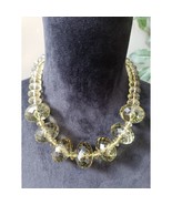 Women&#39;s Yellow Faceted Bead Necklace Gold Lobster Clasp Adjustable Jewelry - $54.16 CAD