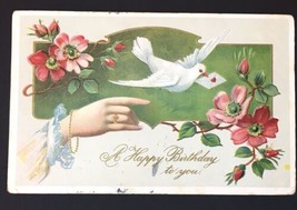 Antique A Happy Birthday To You Greeting Card Posted 1910 Embossed - £9.59 GBP
