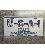 Vintage HALL Chevy Olds Dealer License Plate metal Tag WELCH WVA West Vi... - £36.95 GBP