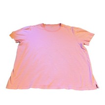 Kim Rogers Soft Women’s Size 1X Pink White Striped Tshirt Blouse Top Casual - $12.99
