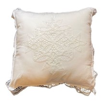 Lace Doily Victorian Throw Pillow White Cotton Decorative Accent Edge 18x18 - $37.39