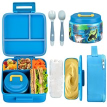 Bento Lunch Box For Kids With 8Oz Soup Thermo,Leak-Proof Lunch Containers With 5 - £54.34 GBP