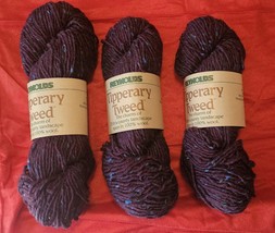 Reynolds Tipperary Tweed Ireland 100% Wool Yarn 100g Purple &amp; Blue 3 skeins - $19.79
