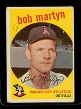 Vintage Baseball Trading Card Topps 1959 #41 Bob Martyn Kansas City A&#39;s Wb - £9.77 GBP