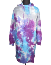 Torrid Blue Purple Tie Dye Hooded French Terry Dress Plus 2X - £39.49 GBP