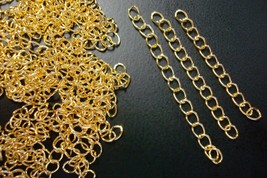 extenders necklace chain lengtheners 100  gold plated cable link 5mm 14f... - £3.07 GBP