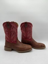 JUSTIN Men’s Canter Water Buffalo 11&quot; Wide Square Toe Boots Brown/Red Size 10.5D - £63.22 GBP