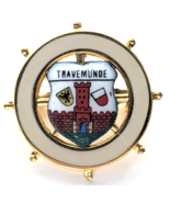 Travemünde Germany Souvenir Coat of Arms Nautical Ship Wheel Enamel Pin ... - €12,75 EUR