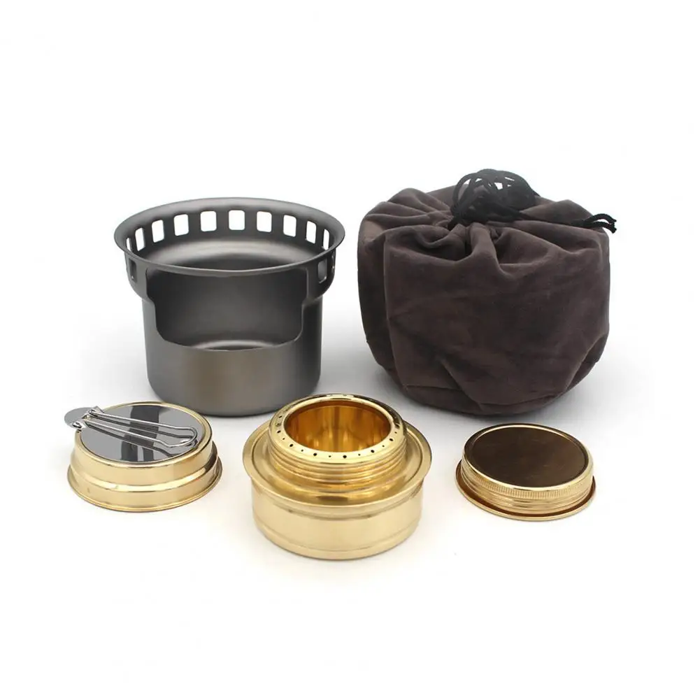 Mini Spirit Stove Windproof with Storage Pouch Portable Cooking Outdoor Camping - £17.58 GBP