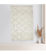 KENZADI Handcrafted Beni Ouarain Rug: 6x10 feet Classic Moroccan White W... - $1,226.01 CAD
