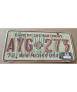 1972  NEW MEXICO LICENSE PLATE  AYG  Zia Sun Symbol 273  Expired Sticker... - £8.49 GBP