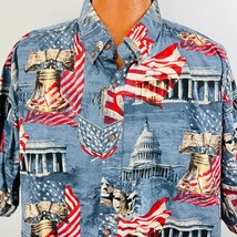 Boca Classics Hawaiian Aloha XXXL Shirt Lincoln Capitol Flag Patriotic Rushmore - £47.06 GBP