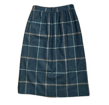 Vintage Evan Picone Plaid Wool Skirt Lined Pockets Brown Union Made USA Size 10 - £25.69 GBP