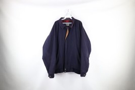 Vintage 90s Woolrich Mens XL Thrashed Wool Full Zip Varsity Jacket Blue USA - £52.11 GBP