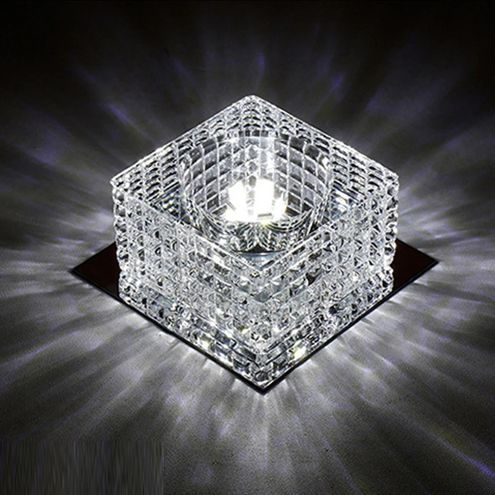 5W  Crystal Square LED Ceiling Lights Wall Sconce for Home Decoration Balcony La - $217.62