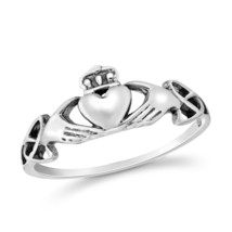 Enduring Love Celtic Heart Royal Claddagh Sterling Silver Ring-9 - £11.49 GBP