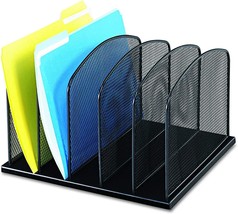 Safco Products Onyx Mesh 5 Sort Vertical Desktop Organizer 3256BL, Black... - $39.99